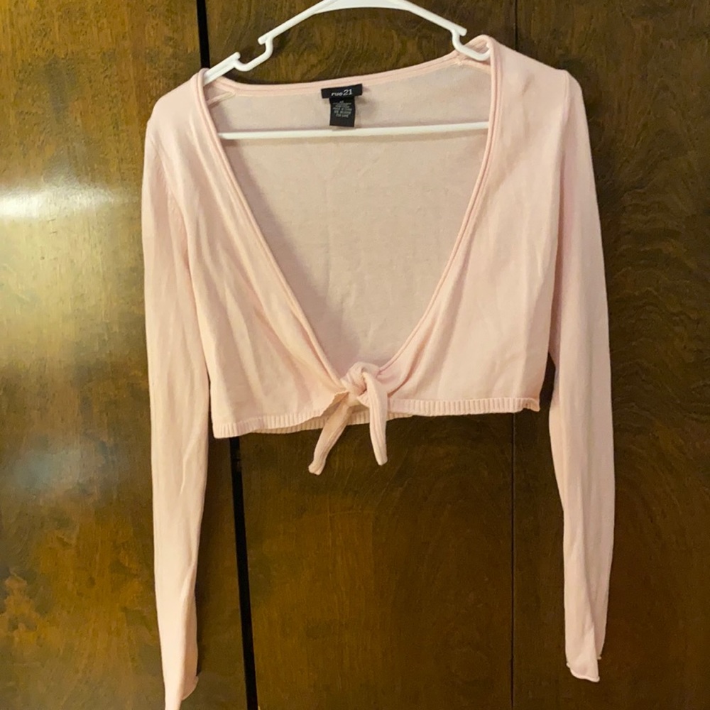 Light pink cropped cardigan